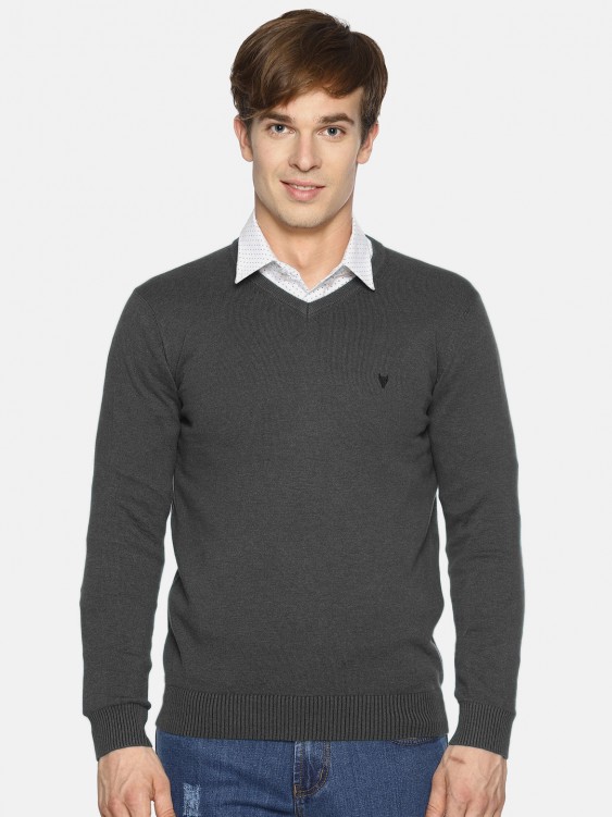 Anthra Solid V-Neck Sweater
