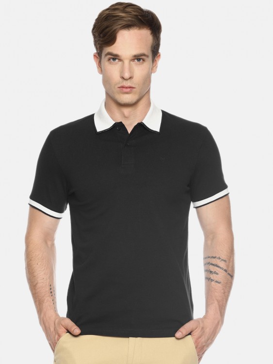Black Color Collar t-shirt