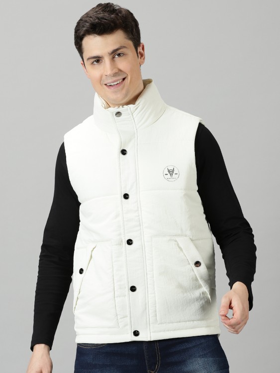 Off White - SleeveLess Side button pocket Jacket