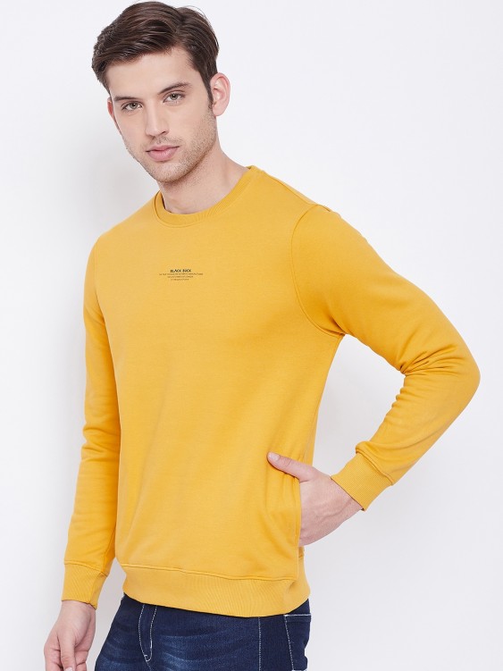 Lemon Curry Printed Round Neck Sweatshirt