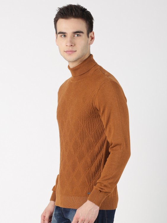 Brown High Neck Sweater